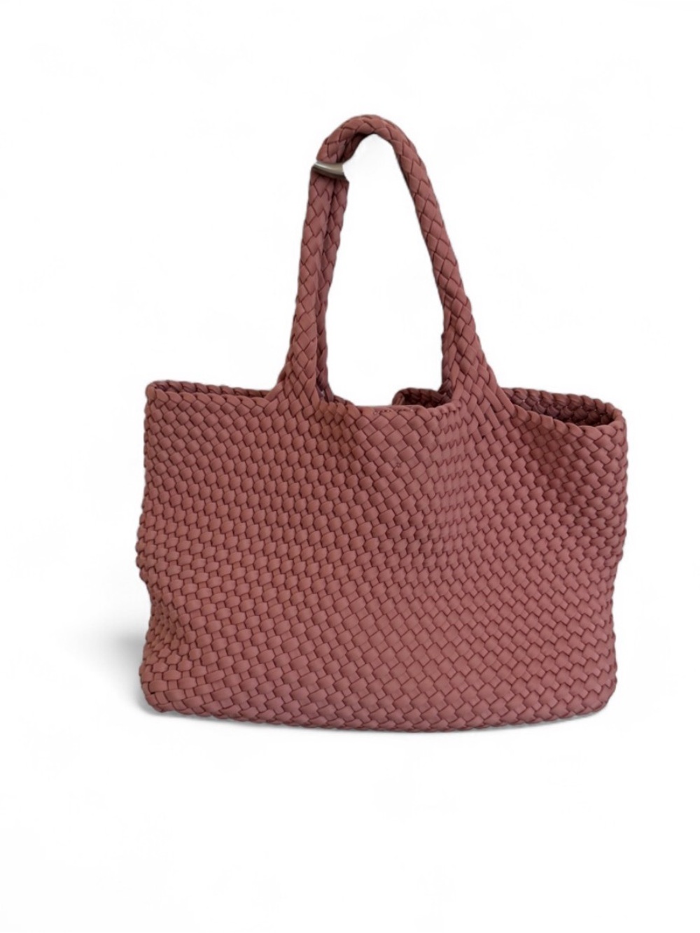 Antonio Melani Woven Tote Bag Rose Pink Braided Shoulder Bag Beach Travel Preppy